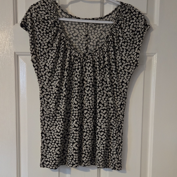 Loft Black and White Floral Blouse - Picture 1 of 2